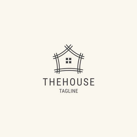 Real Estate line simple design template.のイラスト素材
