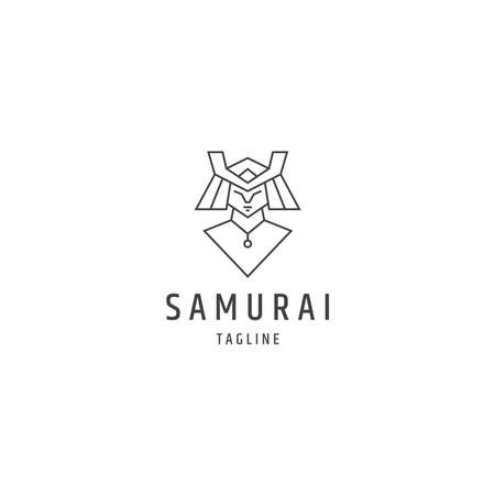 Samurai line logo designのイラスト素材