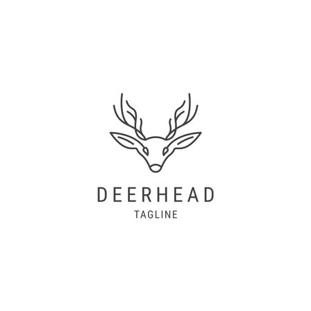 Deer head line logo designのイラスト素材