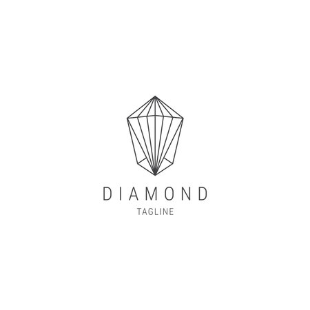 Diamond line art logo designのイラスト素材