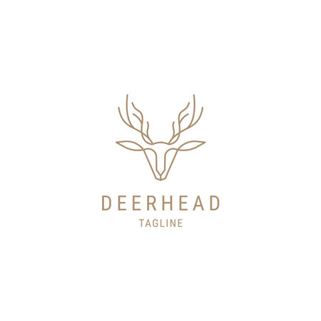Deer head line logo designのイラスト素材