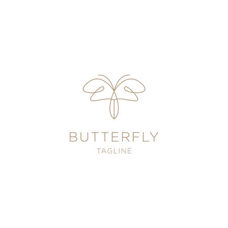 Butterfly line logo design templateのイラスト素材