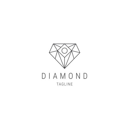Diamond line art logo designのイラスト素材