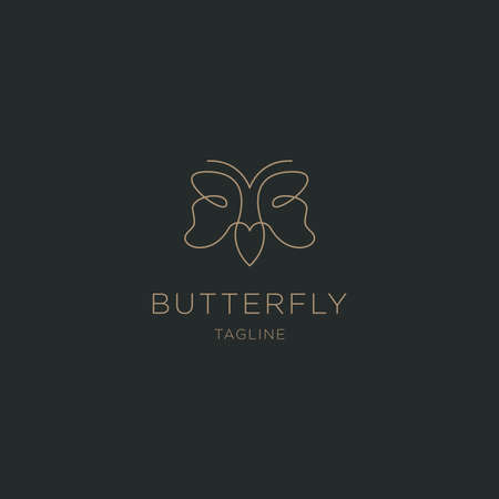 Butterfly line logo design templateのイラスト素材