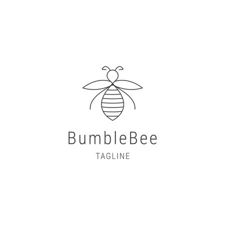 Bumblebee line art logo design templateのイラスト素材