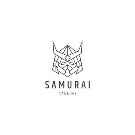 Samurai line logo designのイラスト素材