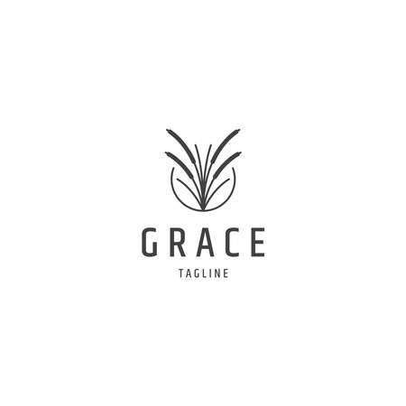 Grace line logo design templateのイラスト素材