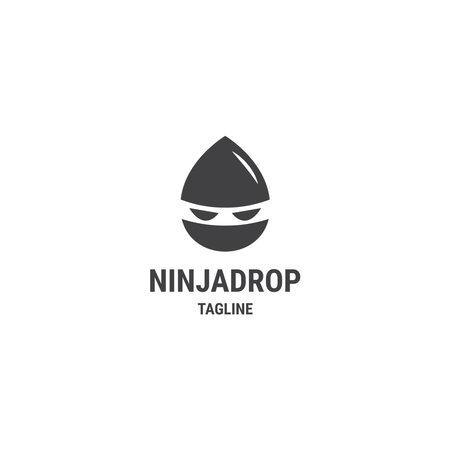 Ninja drop logo design templateのイラスト素材