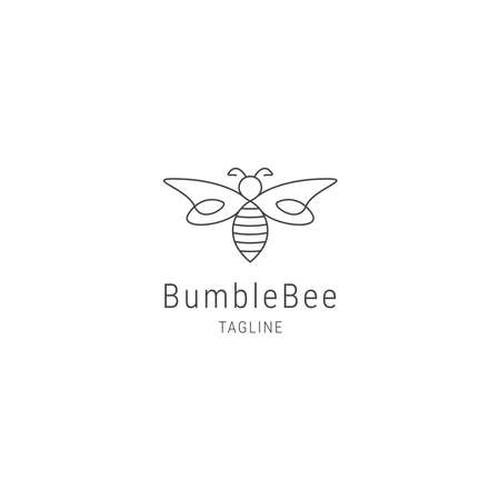 Bumblebee line art logo design templateのイラスト素材