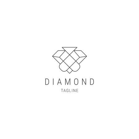 Diamond line art logo designのイラスト素材