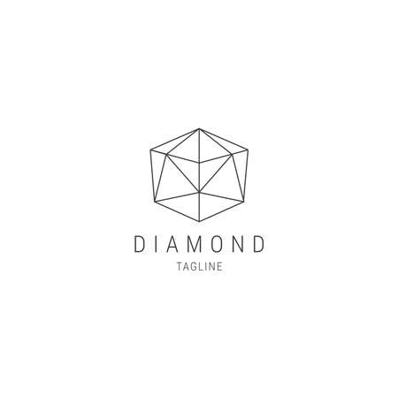 Diamond line art logo designのイラスト素材