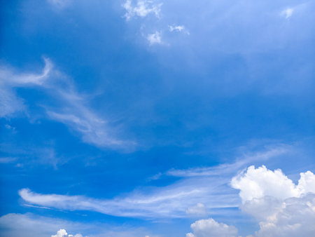 blue sky with cloud backgroundの写真素材