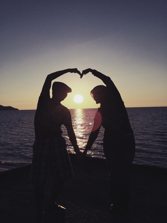 Love On the sunset beachの素材