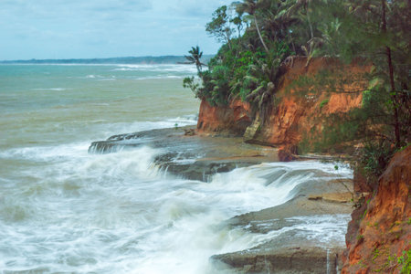 indonesia natural beautiful morning view from Indonesia of mountains and tropical forestの写真素材