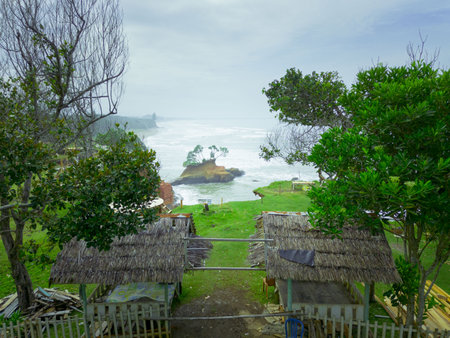 beautiful morning view indonesia panorama landscape with beauty color and sky natural light