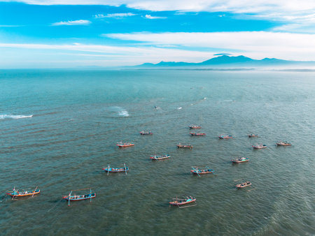 beautiful morning view indonesia panorama landscape with beauty color and sky natural lightの写真素材