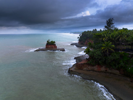 beautiful morning view panorama indonesia weather with sky colorsの写真素材