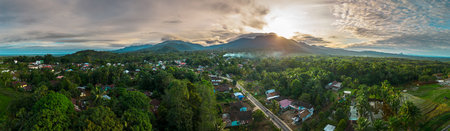beautiful morning view indonesia panorama landscape beach with beauty color and sky natural light