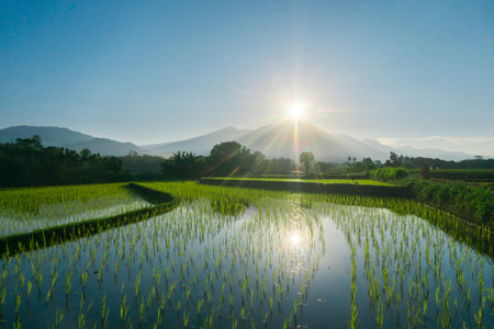 beautiful morning view indonesia panorama landscape beach with beauty color and sky natural light