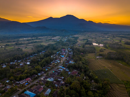 beautiful morning view indonesia panorama landscape beach with beauty color and sky natural lightの写真素材