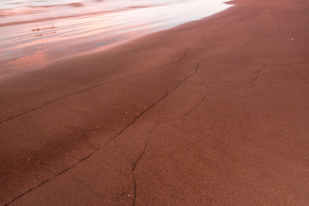 the beauty of Indonesia with mangrove forests and beaches at sunsetの写真素材