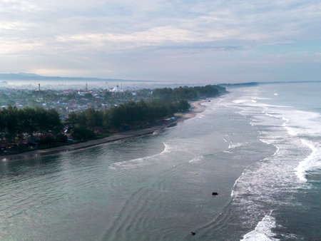 the beauty of Indonesia with mangrove forests and beaches at sunset