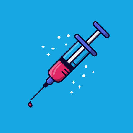 vector illustration of injection medical icon. flat design illustrationのイラスト素材
