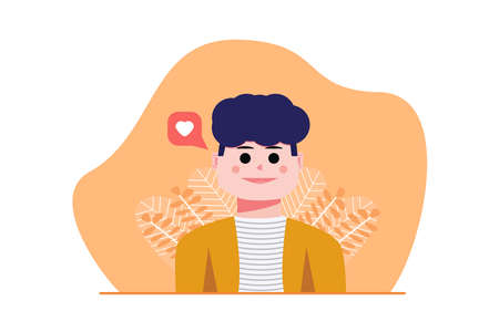 Vector illustration of male character illustrations get followers