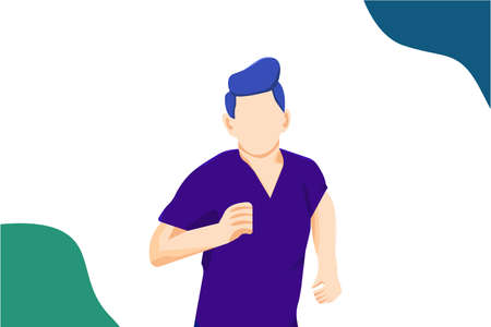 vector illustration of jogging or runningのイラスト素材
