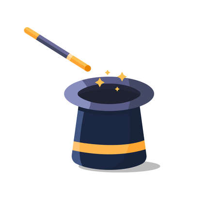 Flat vector illustration simple magician hatsのイラスト素材