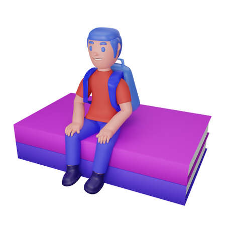 3d rendering of characters with the concept of back to school