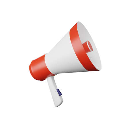 3d render of megaphone isolatedの写真素材