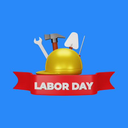 3d rendering of labor day conceptの写真素材