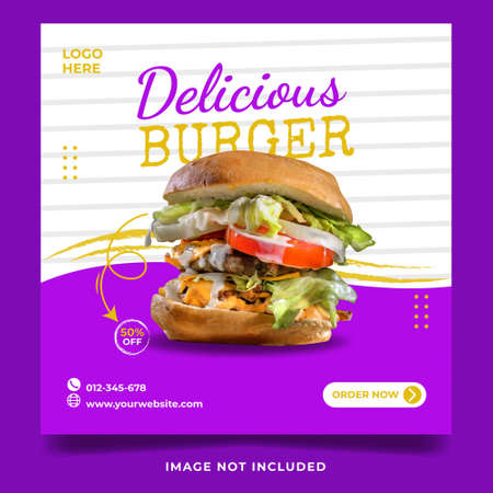 Banner food social media templateのイラスト素材