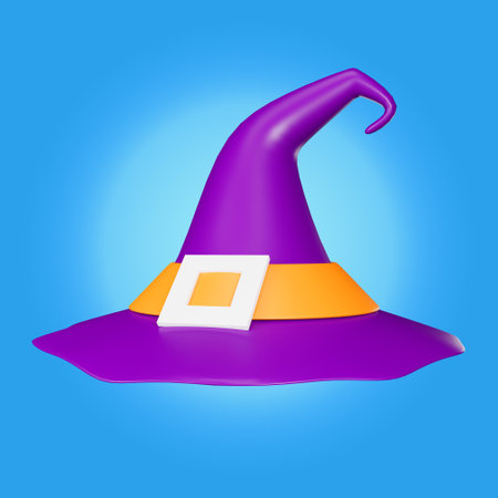 3d render witch hat halloween iconの写真素材