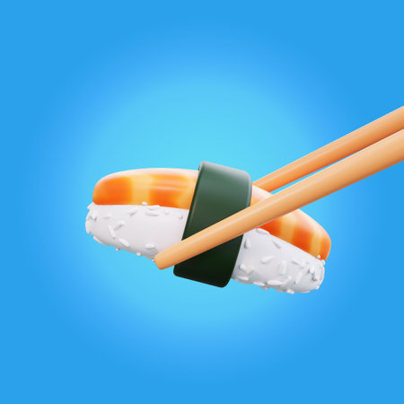3d illustration of asian food sushiの写真素材