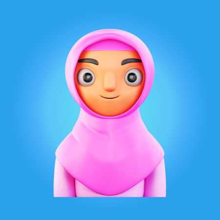 3d rendering muslim woman ramadan iconの写真素材