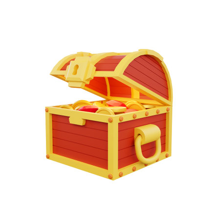 3d rendering game asset treasure chestの写真素材