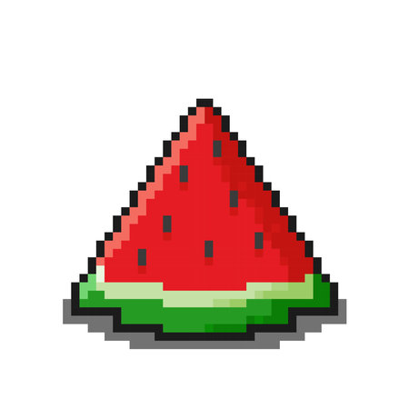 Watermelon pixel art. Vector illustration design, perfect for game assets themed designsのイラスト素材