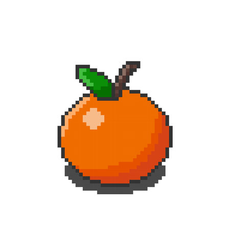 Orange pixel art. Vector illustration design, perfect for game assets themed designsのイラスト素材