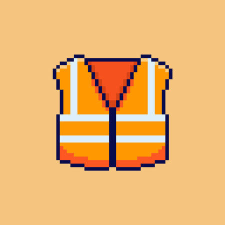 Vector Illustration of safety vest with Pixel Art Design, perfect for game assets themed designsのイラスト素材