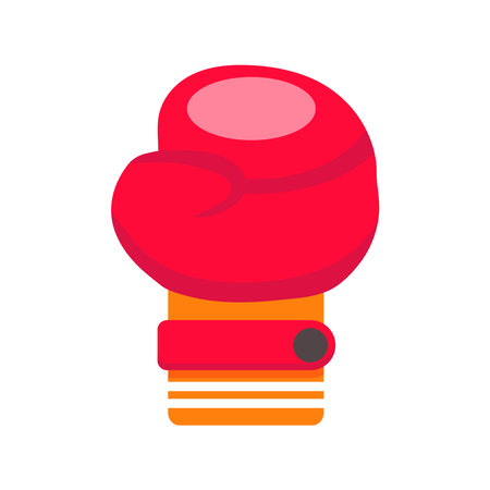 Red boxing glove vector illustration. Perfect for use in web, apps, posters, and educational media.のイラスト素材