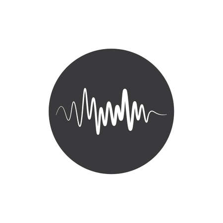 sound wave music logo vector templateのイラスト素材