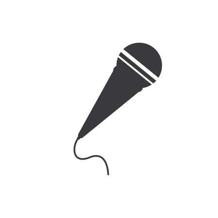 microphone icon vector template flat designのイラスト素材