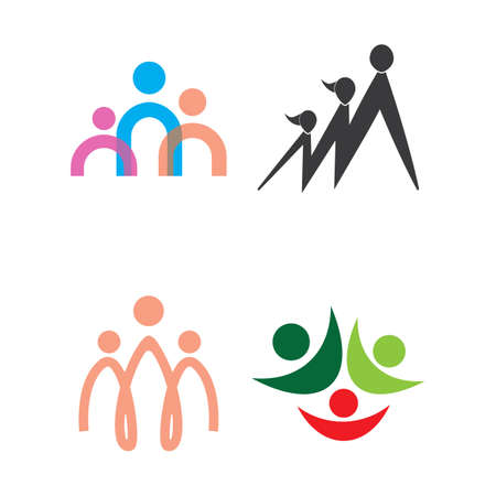 happy family logo  vector design templateのイラスト素材