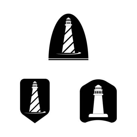 Lighthouse logo template design. Vector illustration.のイラスト素材