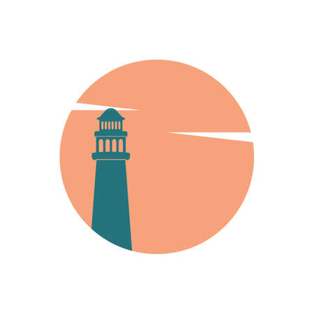Lighthouse logo template design. Vector illustration.のイラスト素材
