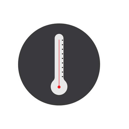 Thermometers icon with different zones. Vector image isolated on white background