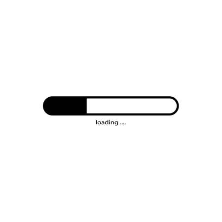 Download sign isolated on white background. Data loading bar. Load icon in flat design. Vector...