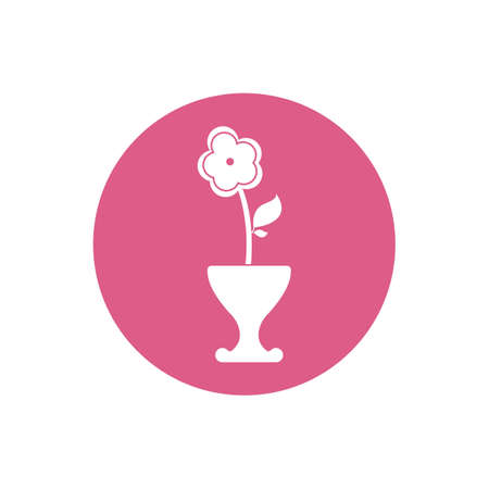 Flower vase illustration vector iconのイラスト素材